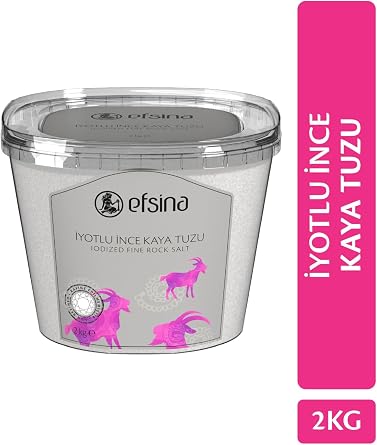 Efsina  yotlu  nce Kaya Tuzu 2 kg Rafine Edilmemi  Sofra Tuzu