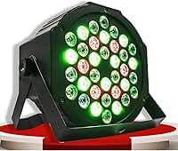 Canhão LED RGBW 36 LEDs 80W DMX Profissional – Luz de Festa Strobo Flash com Sensor de Som, Iluminação DJ Palco Balada Eventos, Bivolt 110/220V, Efeito Multicolorido Automático