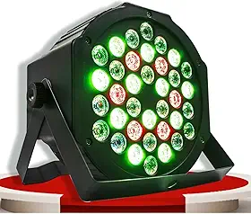 Canhão LED RGBW 36 LEDs 80W DMX Profissional – Luz de Festa Strobo Flash com Sensor de Som, Iluminação DJ Palco Balada Eventos, Bivolt 110/220V, Efeito Multicolorido Automático