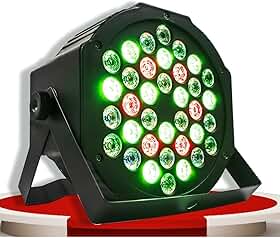 Canhão LED RGBW 36 LEDs 80W DMX Profissional – Luz de Festa Strobo Flash com Sensor de Som, Iluminação DJ Palco Balada Eventos, Bivolt 110/220V, Efeito Multicolorido Automático