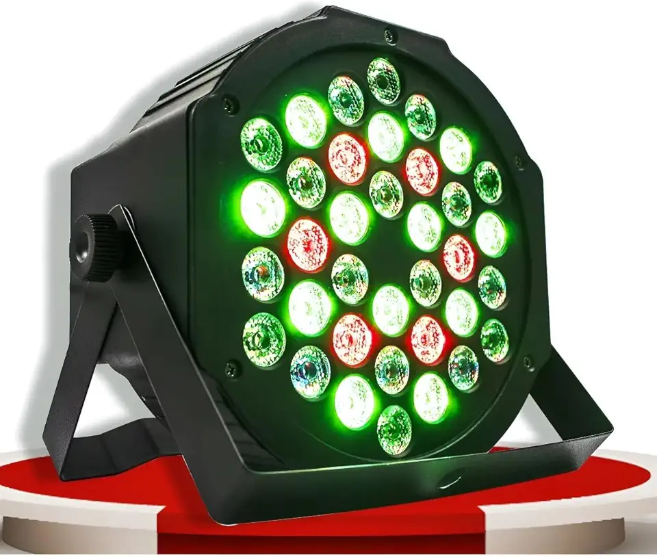 Canhão LED RGBW 36 LEDs 80W DMX Profissional – Luz de Festa Strobo Flash com Sensor de Som, Iluminação DJ Palco Balada Eventos, Bivolt 110/220V, Efeito Multicolorido Automático