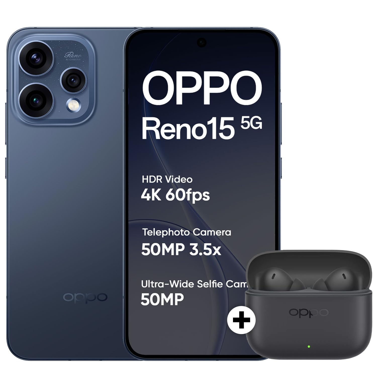 OPPO Reno15 5G Smartphone, 12+256GB, Twilight Blue, 6.74" 120Hz AMOLED Gorilla Glass Screen, Snapdragon 7 Gen 4, 50MP Triple Camera with Dual OIS, 6500mAh Large Battery, 80W Fast Charging, IP69-image-12