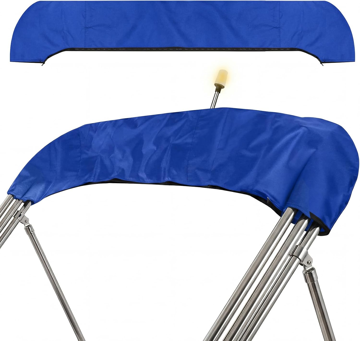 Boao Oversize Bimini Top Storage Boot Cover, Fits up to 103" / 8.5' Wide, Design with Light Hole, 600d Waterproof UV Protection Bimini Top Replacement Boot for Large Tubing (Blue)