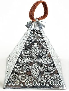 Thaisan7 Handicrafts Candle Holders Hand Made Zinc Perforated by Hammer and Wedge Pattern Gift Present for a Lover