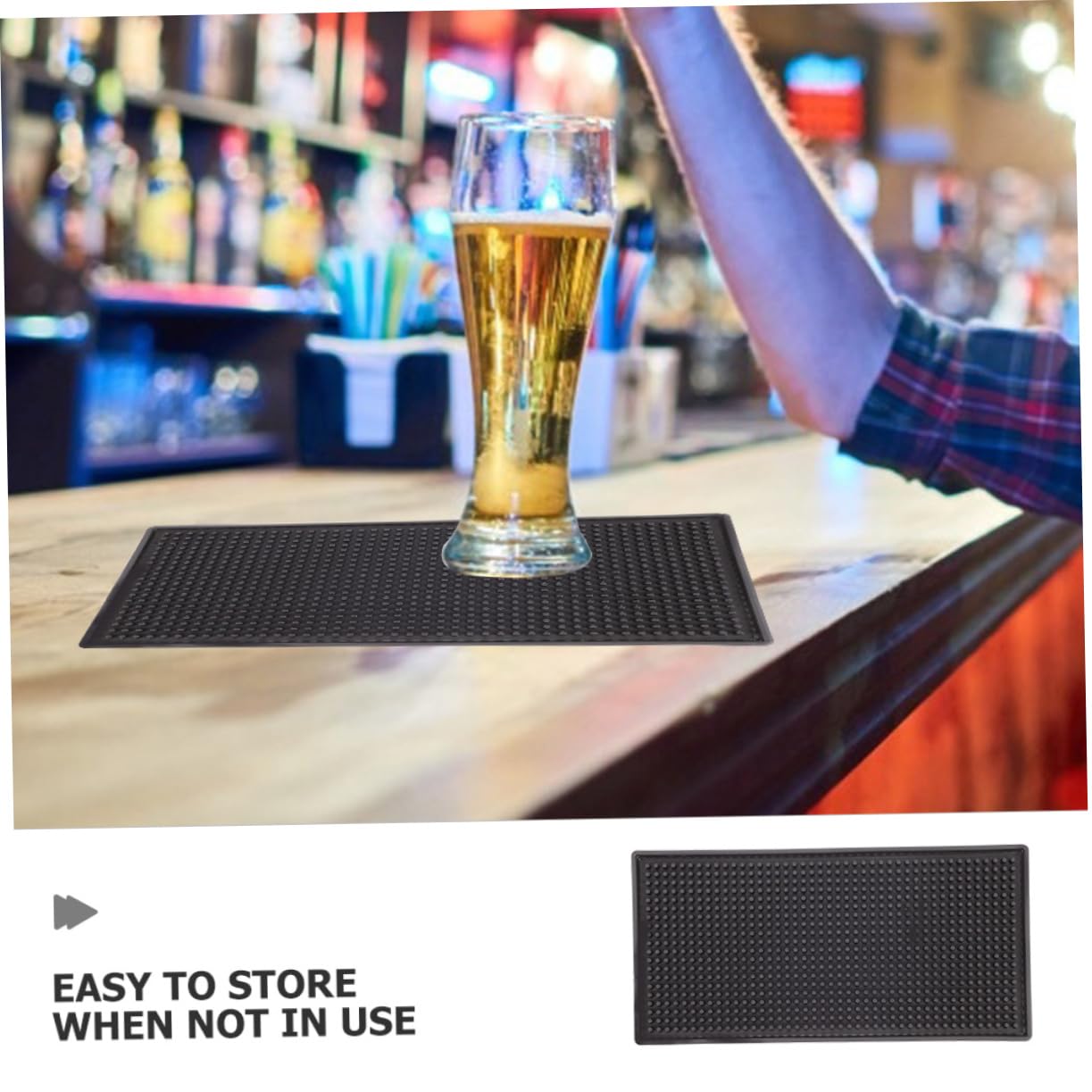 2 Tappetino Nero Pezzi in Antiscivolo per Pvc Bicchieri Bar