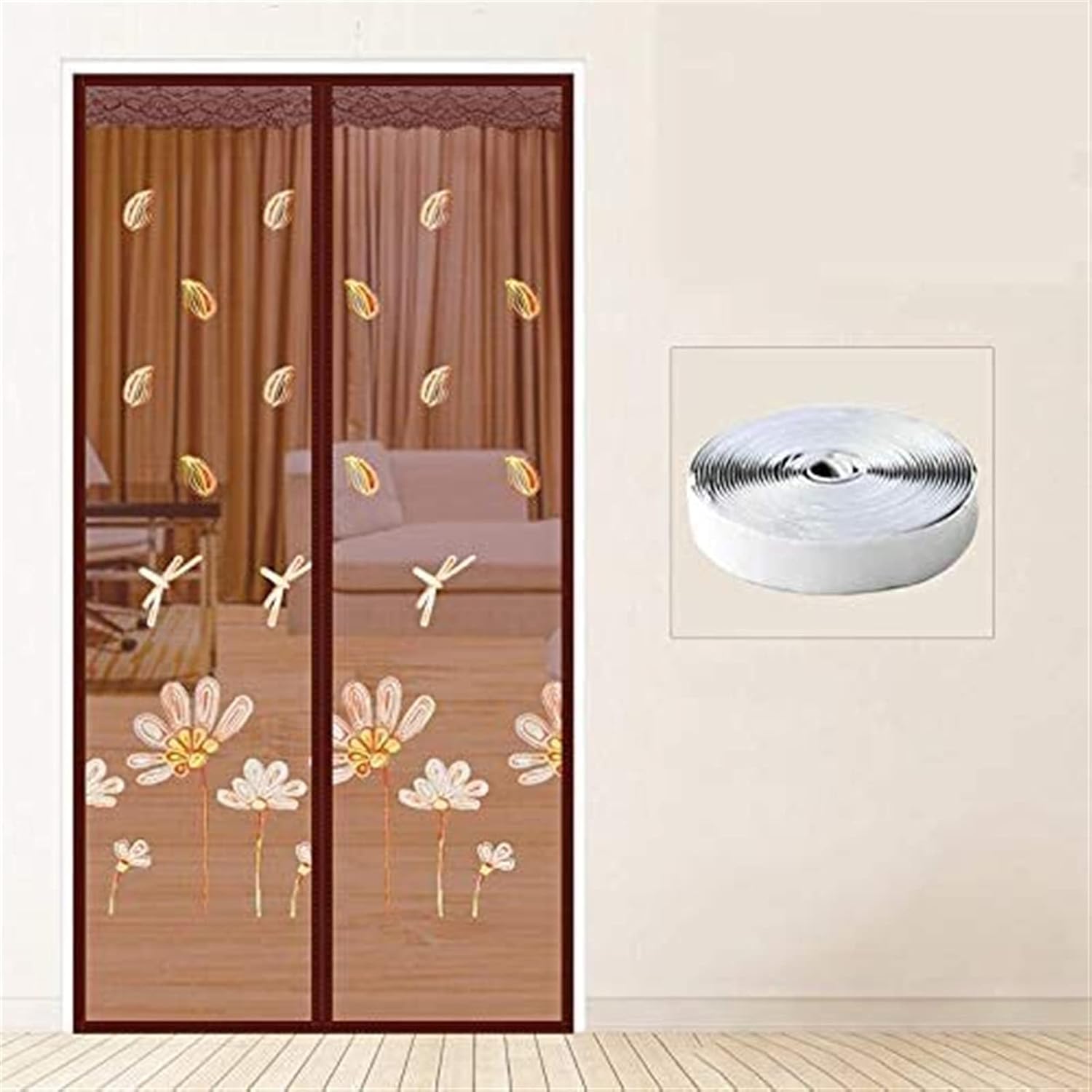 Magnetic Screen Door, with Magnet and Full Frame Hook & Loop, Mute Mesh Fly Net for Bedroom Windows, Hands-Free Mosquito Screens