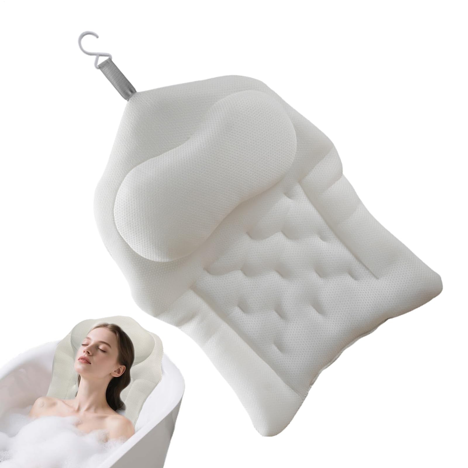 Cuscino Da Bagno Cuscino Poggiatesta Doccia Con Ventose | Supporto Collo Vasca Da Bagno 4D Ideale Per Doccia, Bagno, Casa, Appartamento, Piscina All'Aperto, Spa, Campeggio, Donna E