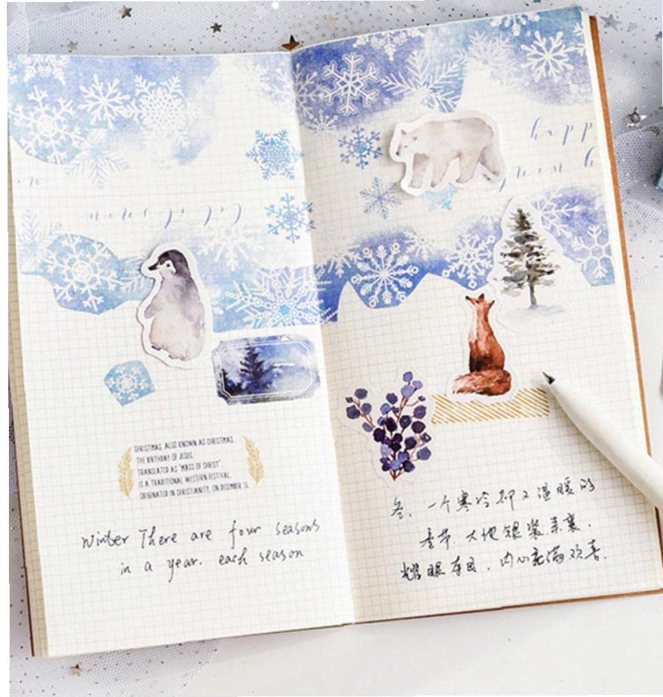 46 Autocollants Thème Forêt Et Animaux Mignons | Format 44x44mm | Pour Scrapbooking, Journal, DIY