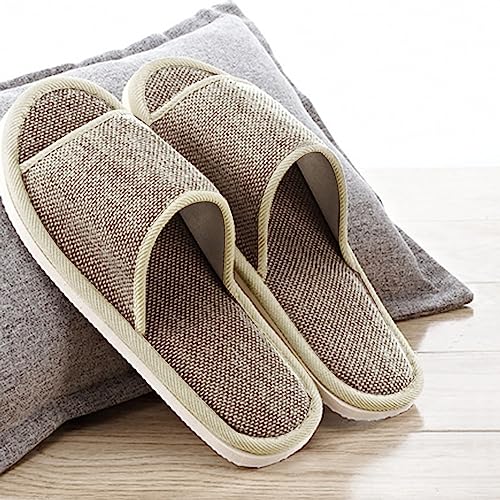 Cloth Slippers Linen Slippers Indoor Summer Silent Linen For Women And Women Wide3