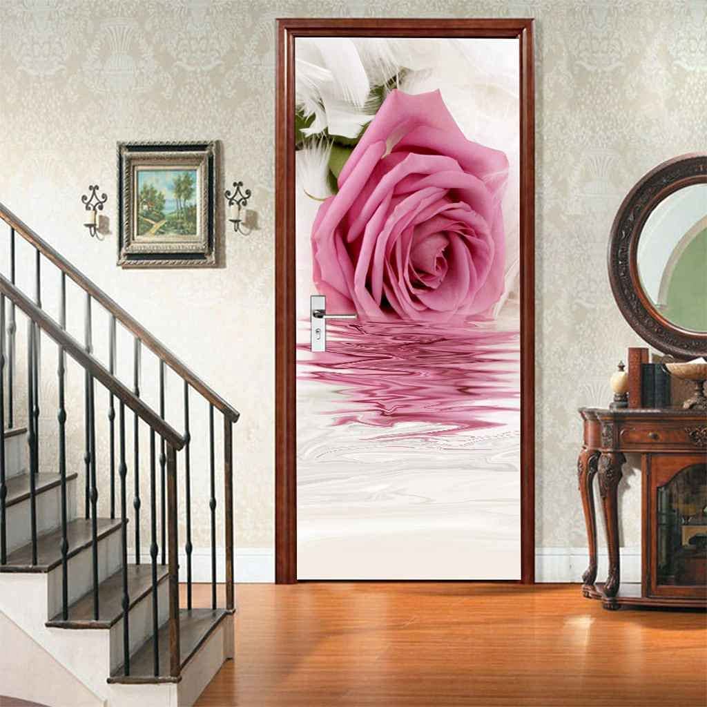 3D Sticker De Porte Mural Trompe L'Oeil Effect Stickers Muraux Pvc