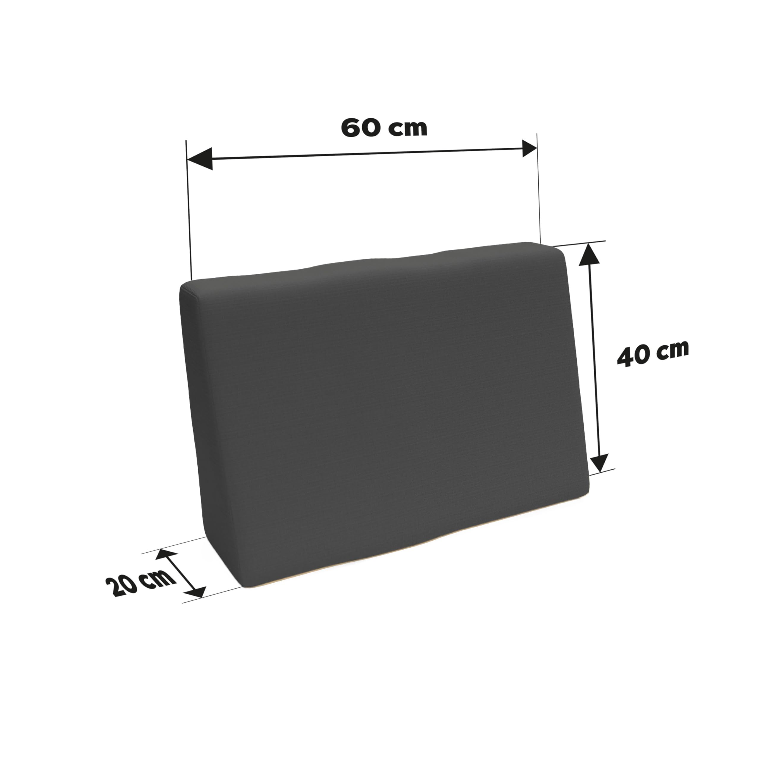 POKAR Juego de Cojines de 6 Piezas para Europalés Resistente al Agua: 2X 120x80 +2X 120x40 + 1x 60x40 + 1x 40x40, para Sofá de Paletas, sin Palés, Antracita