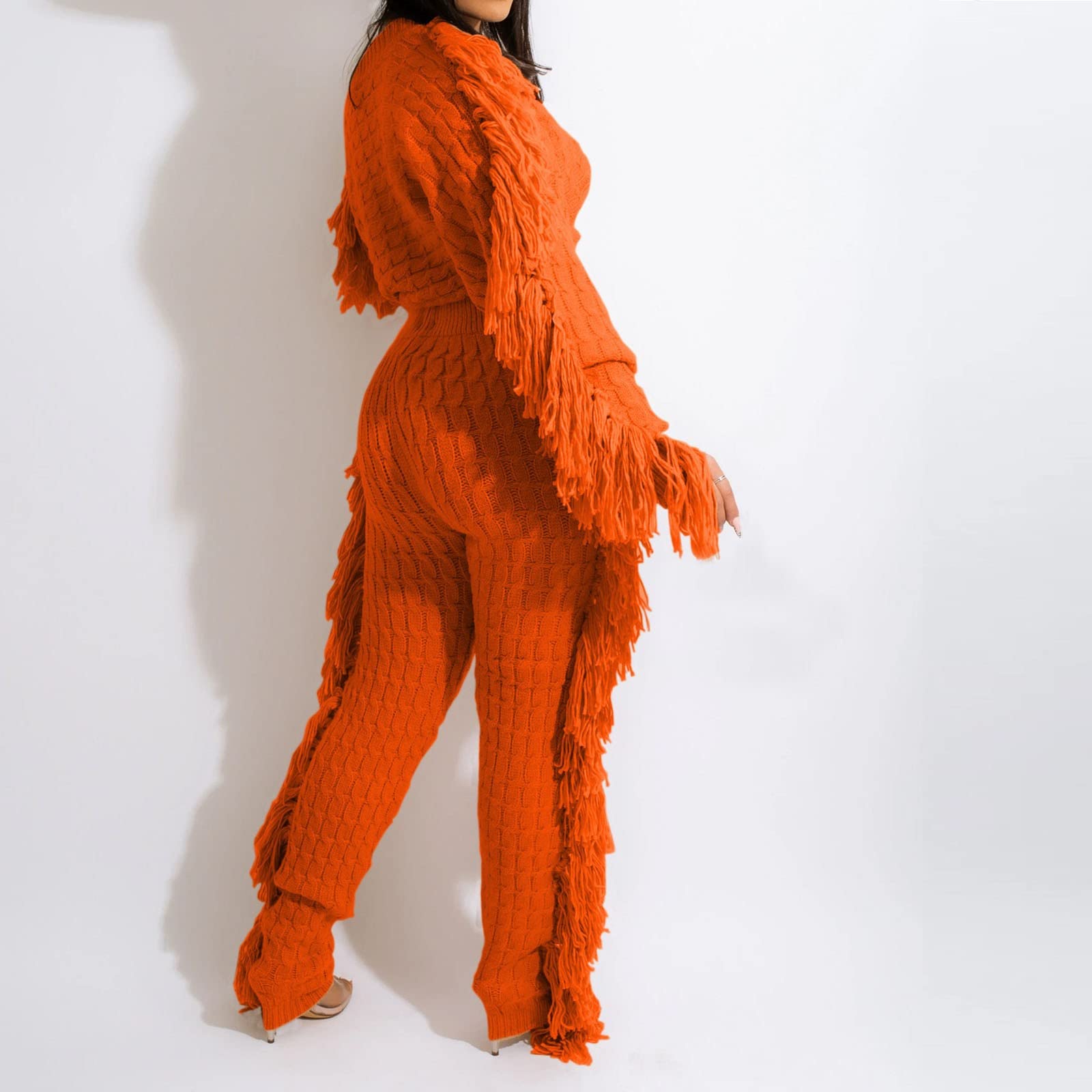 Tuta sportiva da donna, 2 pezzi, con cappuccio, casual, per il tempo libero, per lo sport, per il tempo libero, per lo sport, per il tempo libero, Orange, M