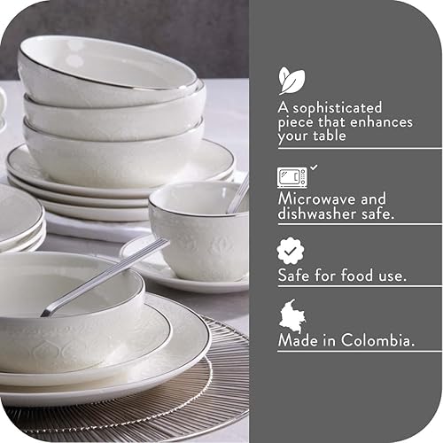 Miniatura 10 de Juego de vajilla Corona de 16 piezas de loza  Caoba beige