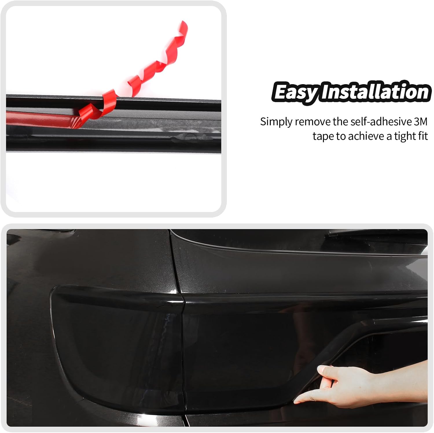 JeCar Smoked Black Tail Light Cover Guard Trim Fit for Dodge Durango 2014-2024 (4pcs)