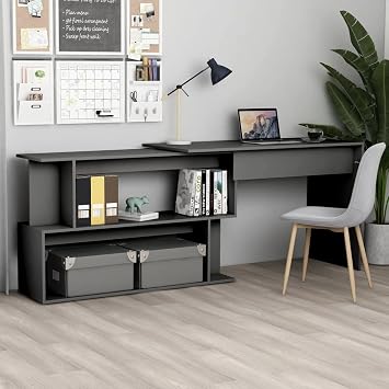 Desk, 9 x 20 x 30 Inches, Long Desk, Gaming Computer Desk, Corner Desk, Work Desk, Small Computer Desk, Computer Table, Gaming Desk, Desk with Storage, Small Desk, Gamer Desk, Large Desk, Gray