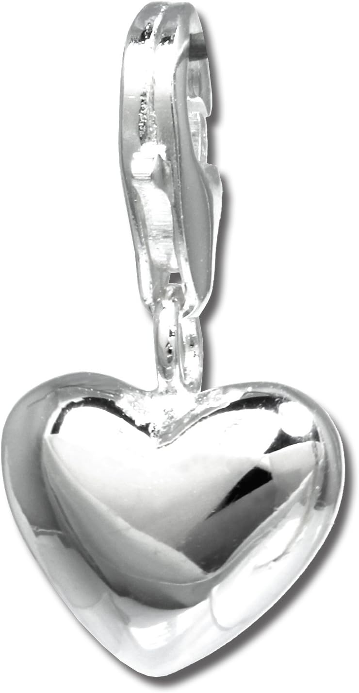 SilberDream Charm shiny heart 925 Sterling Silver Pendant Lobster Clasp FC3144