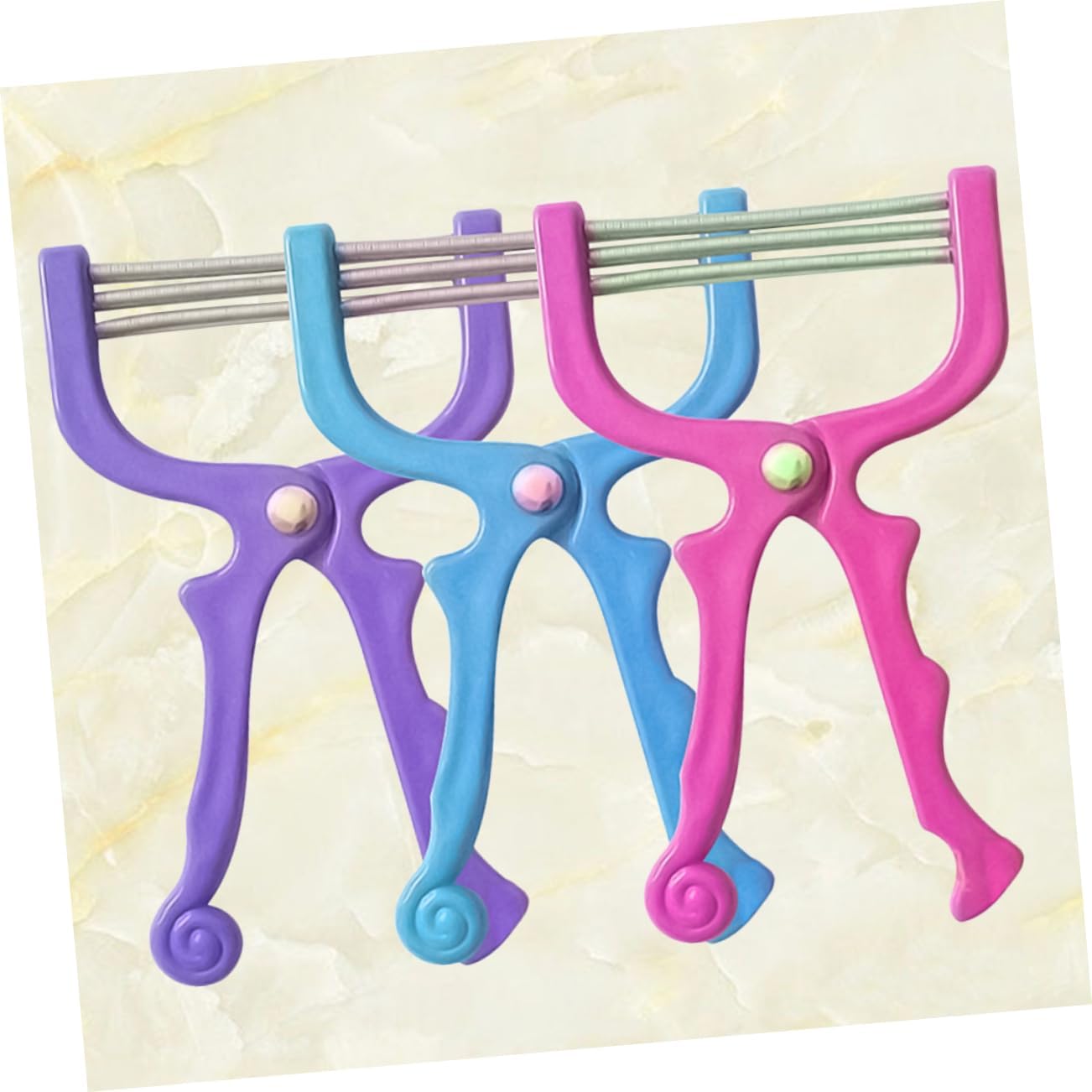 3pcs Facial Hair Epilators Women Face Hair Removal Tool Painless Spring Shaver for Forehead Cheeks Random Color