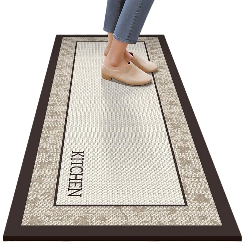 Tapis de cuisine antidérapant aspect jute lavable pour entrée 40 cm