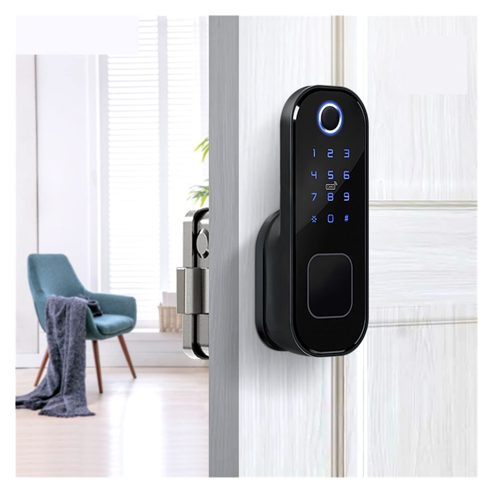 Inteligentny zamek do drzwi, Biometryczny podwójny odcisk palca Lock Keyless WIFI Fechadura Eletronica Smart Rim Blokada drzwi na zewnątrz