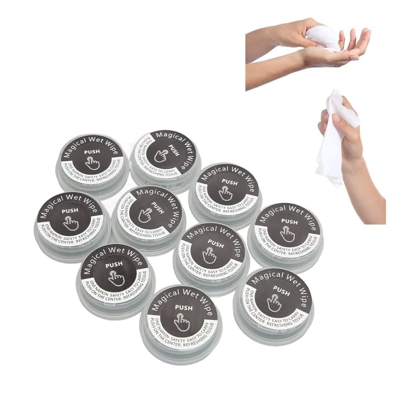 IF13 Pressed Portable Wet And Dry Wipes,Press Pop up Hand Wipes,Hand Pop Wipes,Non-stimulating,Multi Purpose Expandable Press Hand Wipes for Travel (Pack of 2 Pcs) (B0D9NRMVV8) Amazon Price History, Amazon Price Tracker