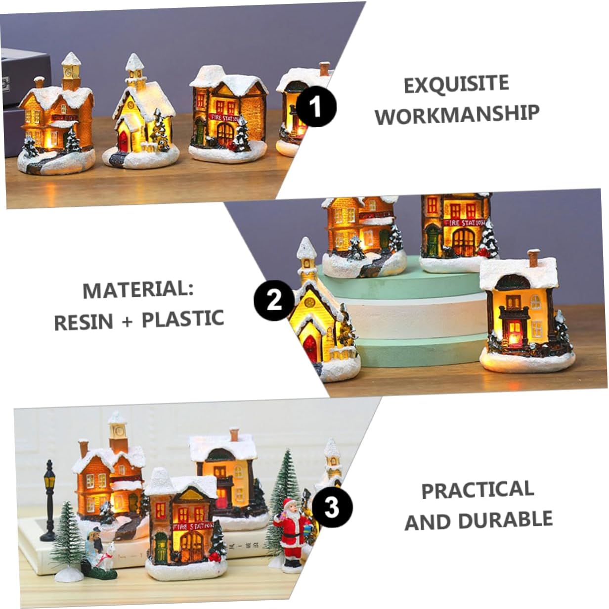 Amazon.co.jp: BESPORTBLE 6個光る樹脂製クリスマスオーナメント 家型デコレーション ホーム オフィス用インテリア 電池式発光  デスクトップ装飾 : おもちゃ クリスマス光る家 ライト付き樹脂製デスクトップオーナメント 無電池 クリスマスパーティーオーナメント 工芸品 ホームデコレーション