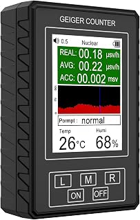 Nuclear Radiation Detector High Sensitivity Digital Radiation Tester with Temperature Humidity Radiation Measuring Instrument Beta-Rays X-Rays Y-Rays Tester for Lab Factory Hospital