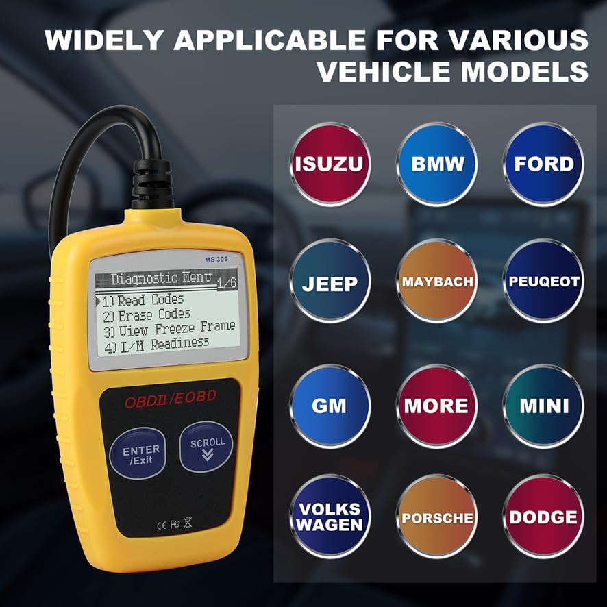 Snapklik.com : Everfun MS309 Car OBD2 Scanner Code Reader Engine Fault ...