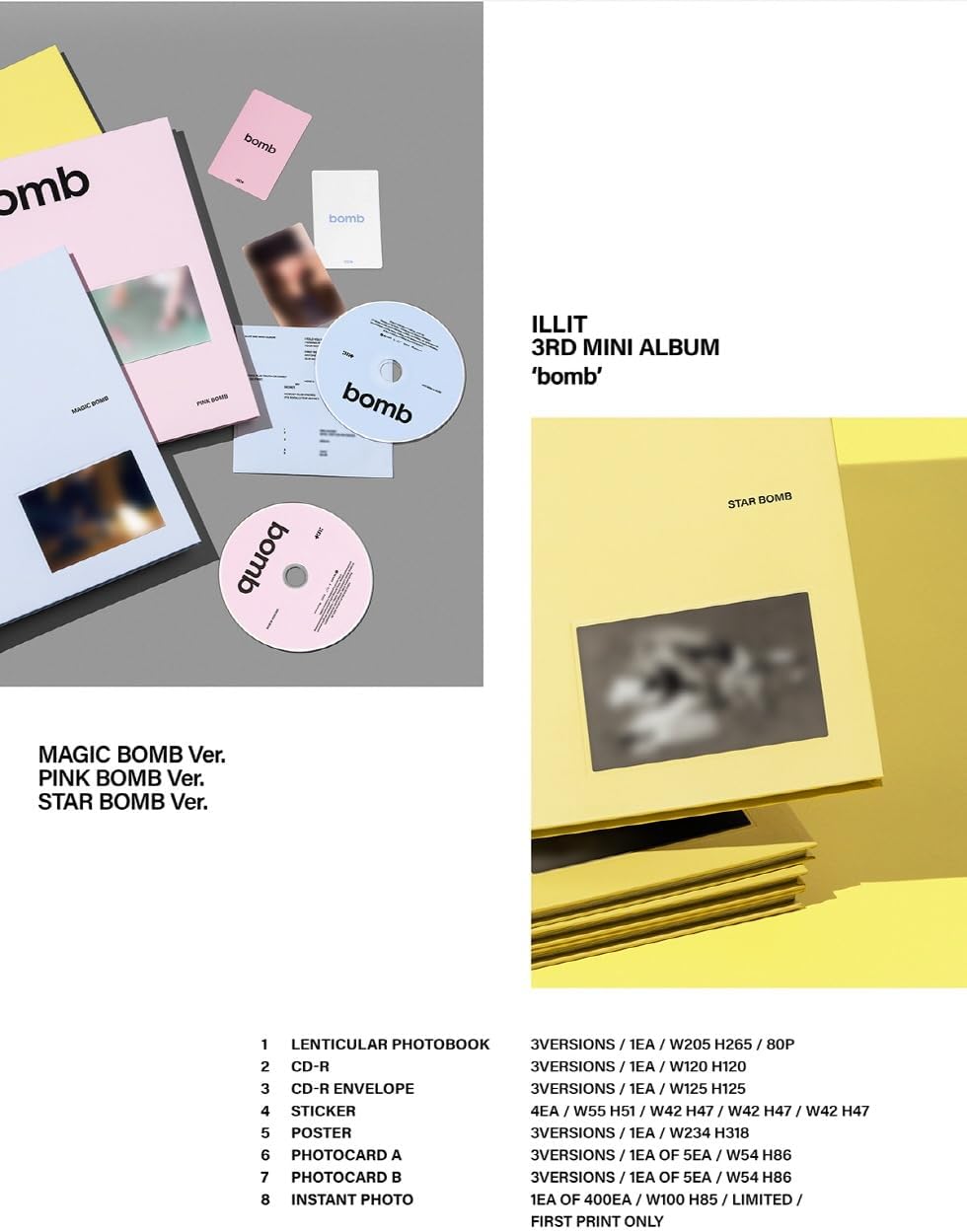 ILLIT - 3rd Mini Album [bomb] (3 ver. SET)