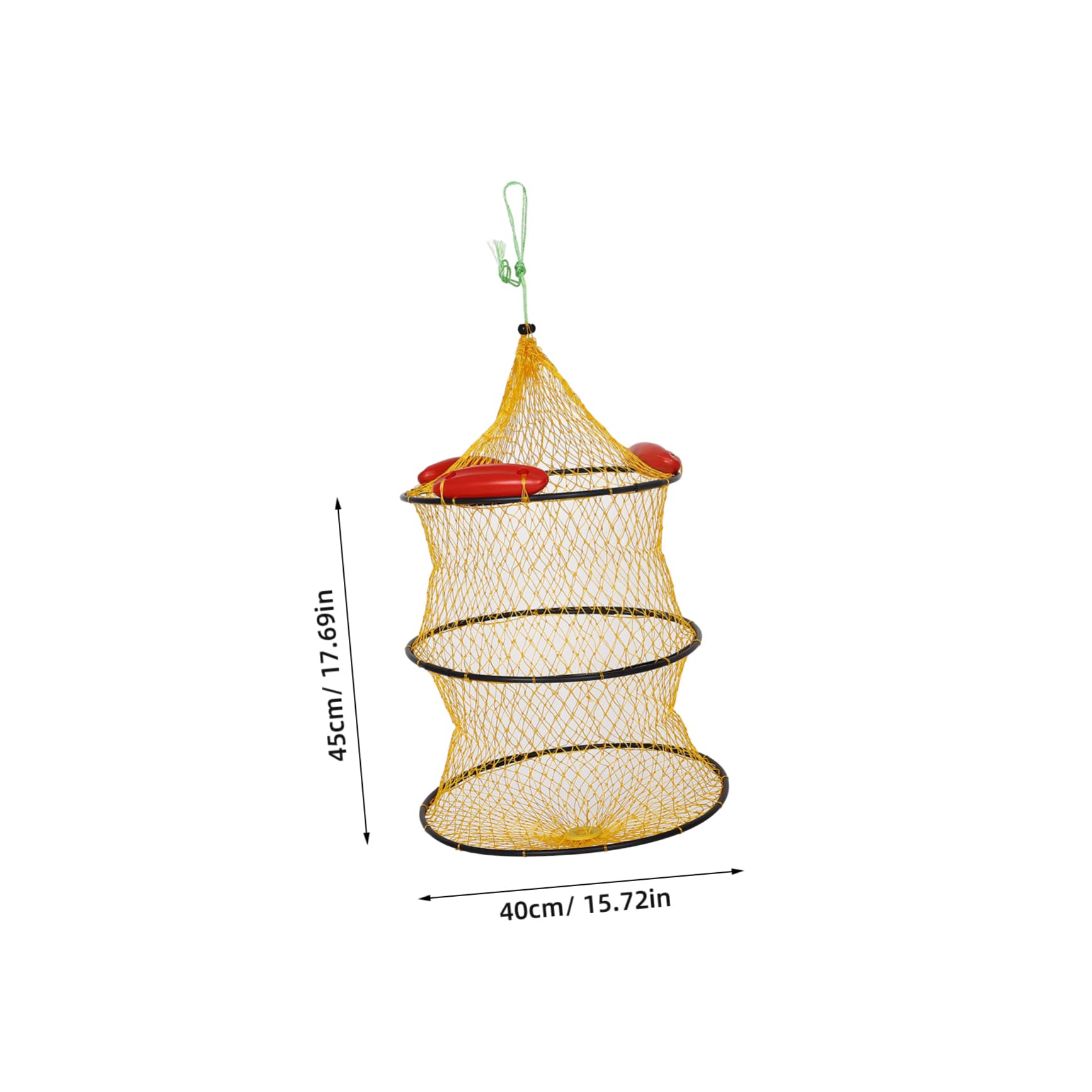 Balacoo Fish Basket for Fishing Wear Resistant Fishing Net Foldable with Floats for Rock and Boat