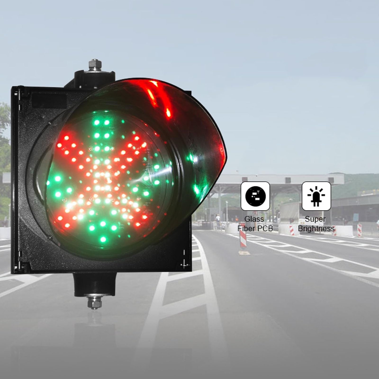 Feu Tricolore, feux d'arrêt rouge/vert, Flèches LED et feux de Circulation Croisés, boîtier PC Résistant au soleil et étanche, feux de Signalisation de l'usine de Stationnement du pont-bascule(200mm/7