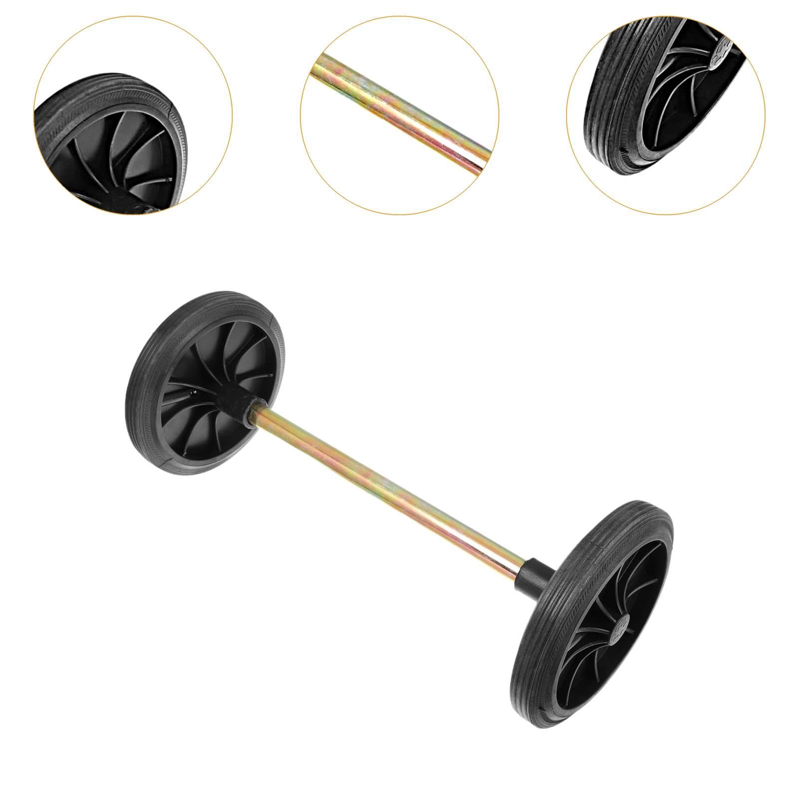 Milageto Roues de Chariot à Poubelle, Caster de Remplacement pour Conteneur, Longueur totale 55 cm