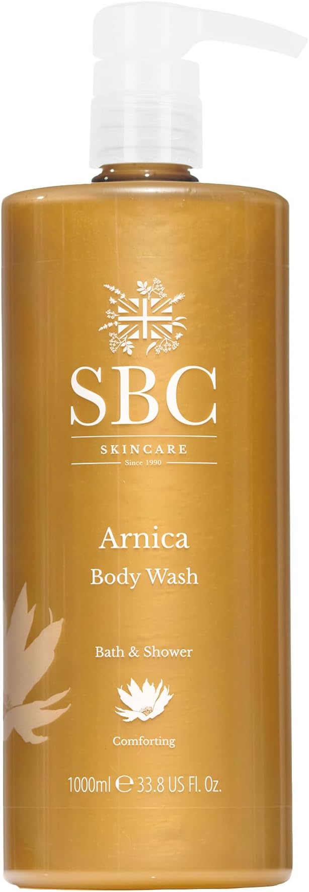 SBC SkincareArnica Body Wash - 1000ml | Arnica Montana Shower Gel | Vegan Friendly Body Wash For Muscle Tension And Fatigue | Body Wash For All The Family