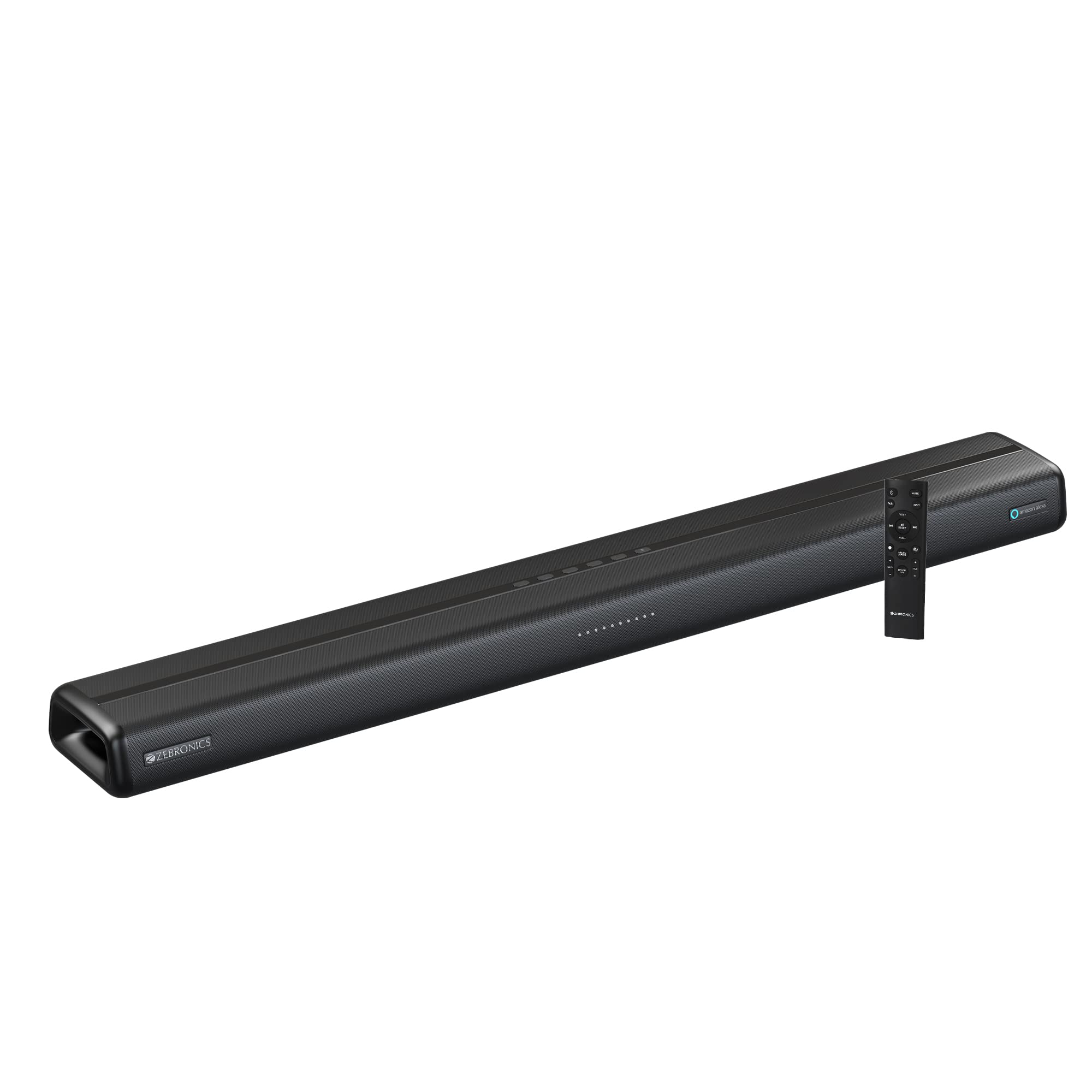ZEB-Jukebar 3820A PRO with Alexa built-in, English/Hindi, BT, Powerful Soundbar 80W RMS, smart App control, music streaming, advanced dual far field mics, inbuilt dual sub, HDMI ARC, Optical