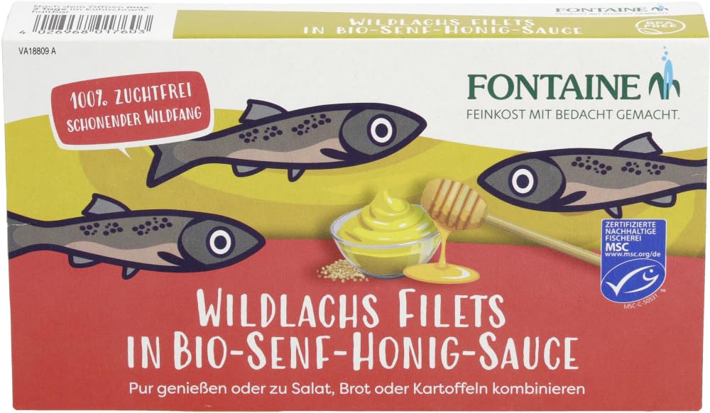 Wildlachs Filet in Bio-Senf-Honig-Sauce 6 x 200 g