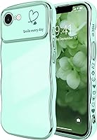 Vista 96 de LCHULLE Funda para iPhone Air para mujeres y niñas, lindo marco ondulado con forma rizada con patrón de corazón de amor, cubierta de protección