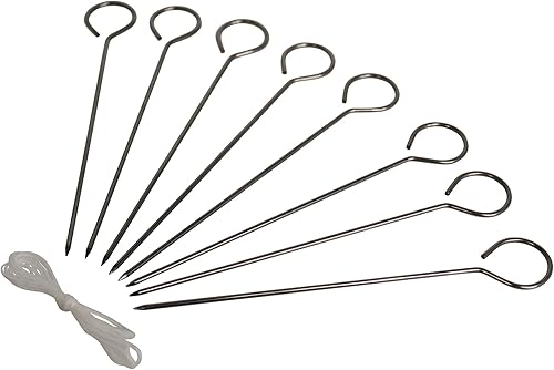 MIRRO 8 cordones de acero inoxidable para aves de corral y asados con cuerda, 6 pulgadas