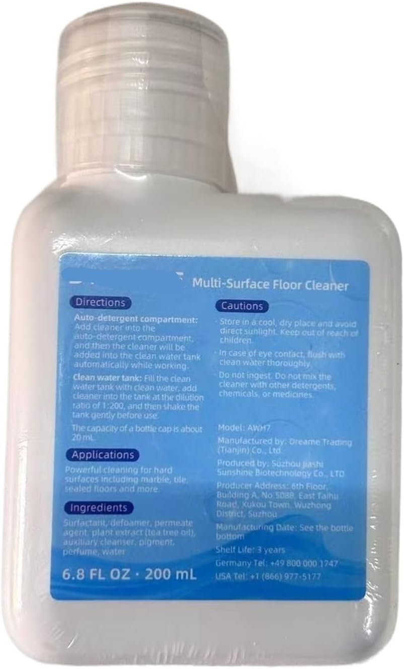 Cleaning Solution，Compatible for Dreame，X30 Ultra X40 Ultra D9 H11 - H13 S10 S40 Robots 200ml Cleaning Solution，Compatible for Dreame，Sweeping Robots(1pcs)