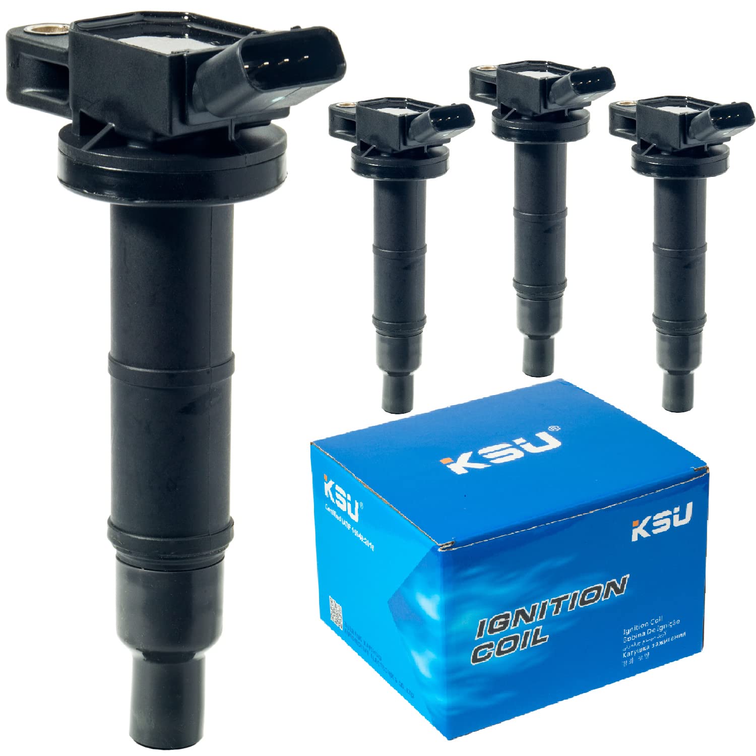 Bobina de Ignição KSU Pack 4 Unidades 2.4L Compatível com Toyota Camry, Highlander e RAV4 - TC, UF333, 90919-02244, 6731307
