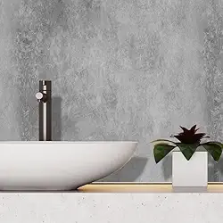 Papel De Parede Adesivo 10m x 45cm Lavável 3d (Cimento Queimado)