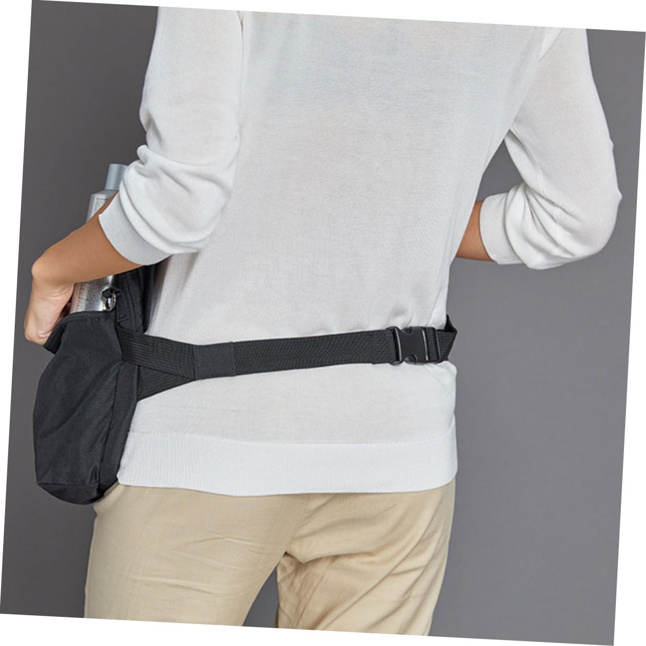 Mikinona Schwarzes Kosmetikmäppchen aus Canvas mit Großer Kapazität und Wasserdichtem Design Tragbare Tasche mit Gürtel für Make Up Pinsel und Kosmetikaufbewahrung