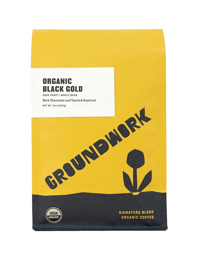Groundwork Certified Organic Whole Bean Coffee, Black Gold