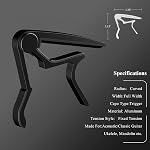 Guitar Capo Quick Release No Buzz, Stage, pratique, enregistrement à domicile 6-string, ukulélé, banjo, mandoline 5 les choix (0.71mm)|Noir
