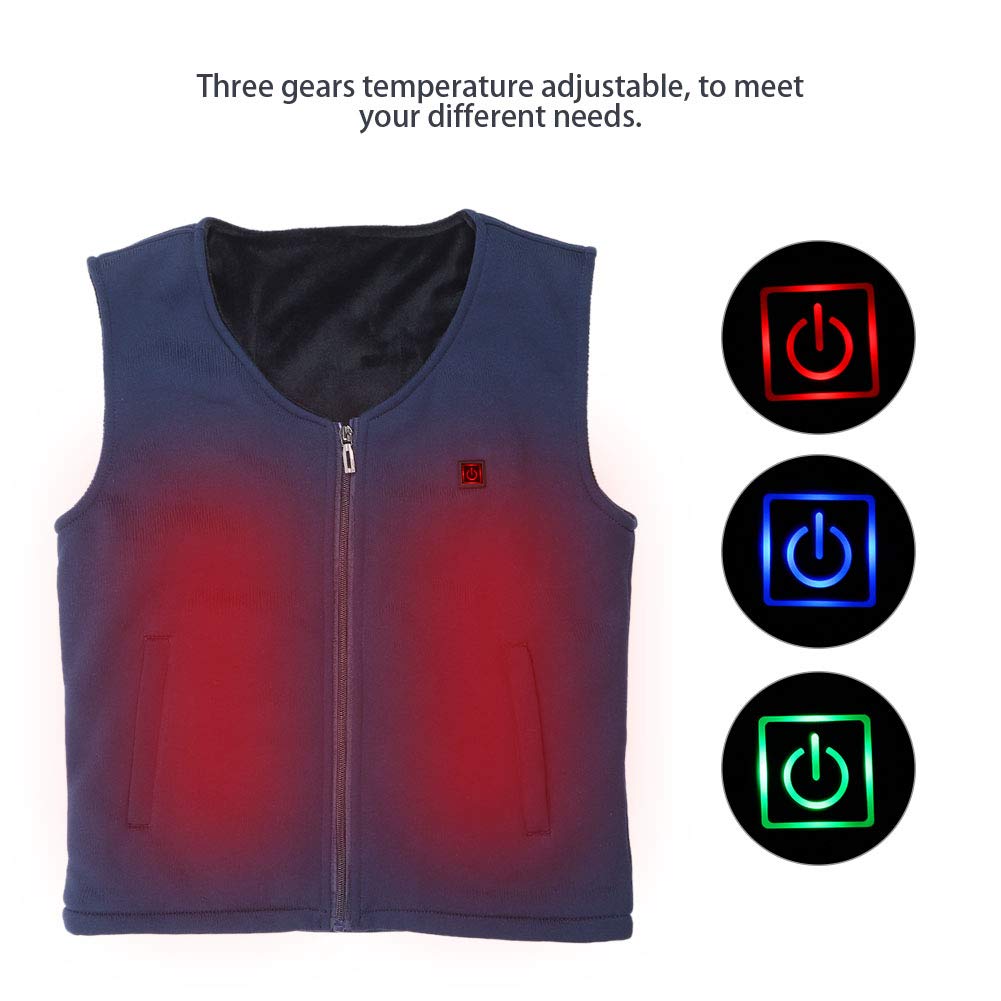 Gilet riscaldante USB per alleviare il dolore e il calore, materiale traspirante per attività invernali all'aperto, 3 impostazioni di temperatura regolabili, 1 unità