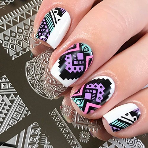 Whats Up Nails - B009 Lost In Aztec Stamping Plate For Nail Art Design #TOP6