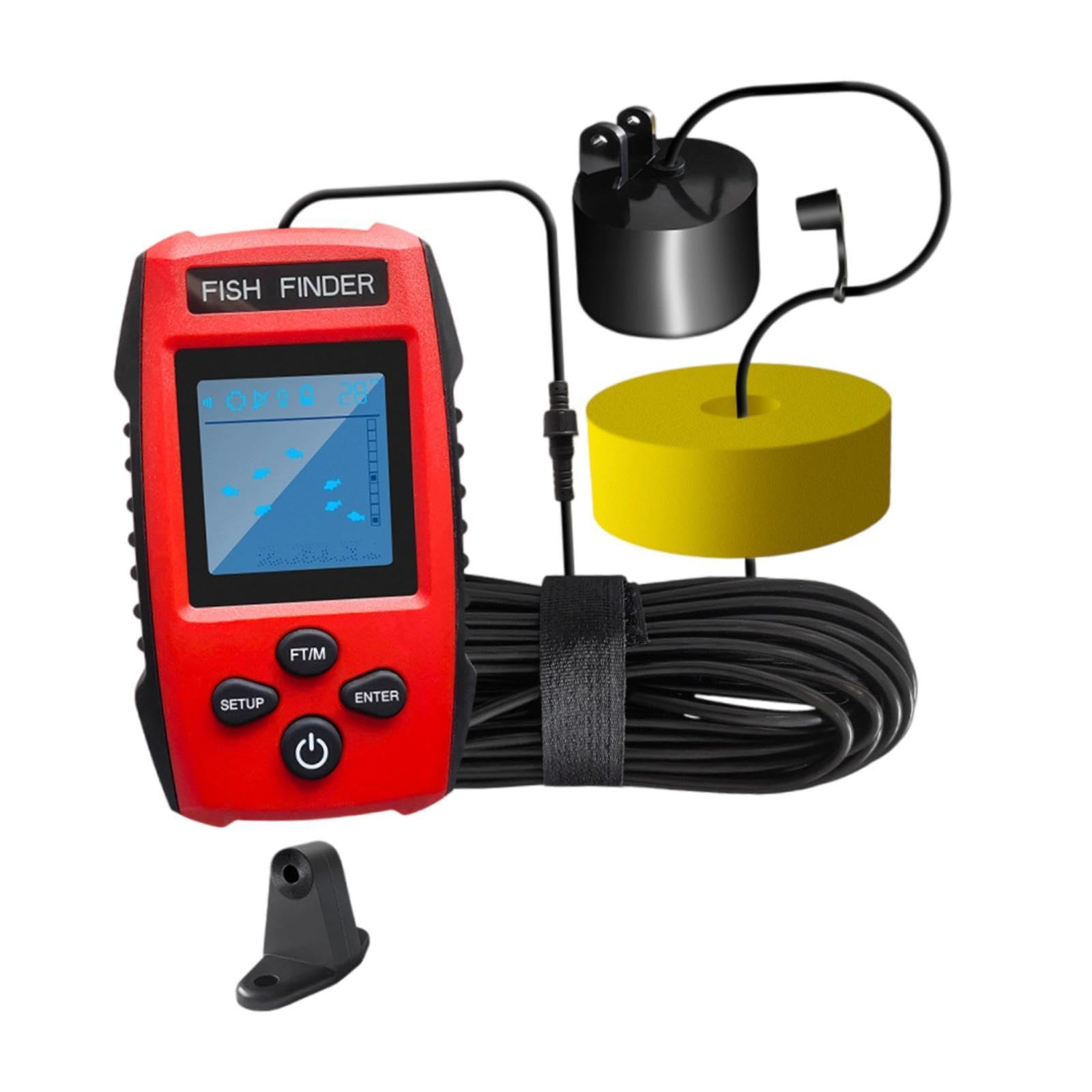 Ecoscandaglio Portatile con Display a Batteria per Barche da Pesca sul Ghiaccio Fluviale