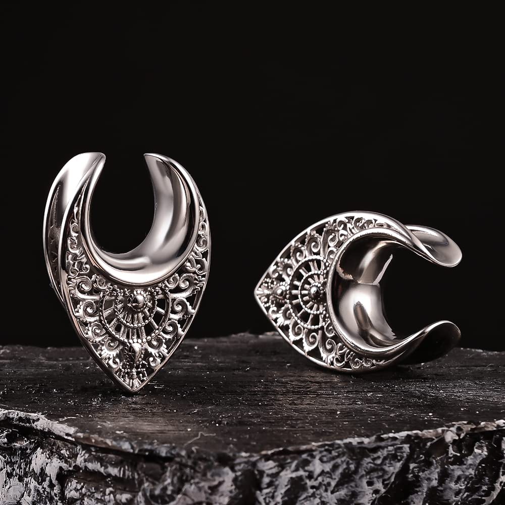 Vankula Dilatatori Lobo Sella tunnel dilatatore orecchie in Acciaio inossidabile Vacuo lobi piercing espansori Gioielli Uomo Donna 8mm a 25mm