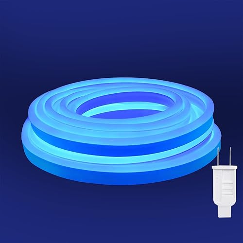 ollrieu Tira de luces LED de neón de 20 pies luz azul flexible de 110 V impermeable 720 unidades SMD2835 luces de neón azul tira de luz decorativa