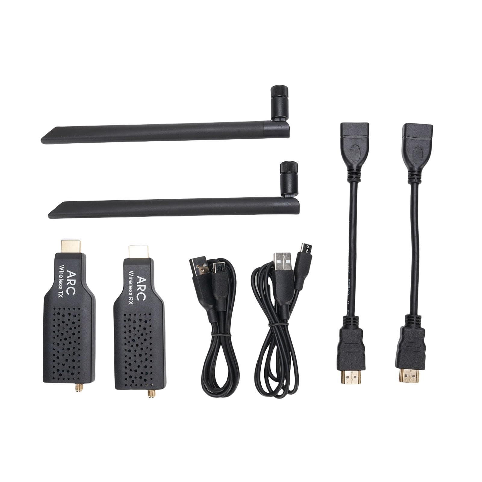 Annadue Bezprzewodowy Nadajnik i Odbiornik ARC HDMI 164 Stopy/50m Bezprzewodowy Zestaw Przedłużaczy HDMI, Plug & Play 2.4G, dla Telewizorów Dźwiękowych, Wzmacniacze, Wzmacniacze,