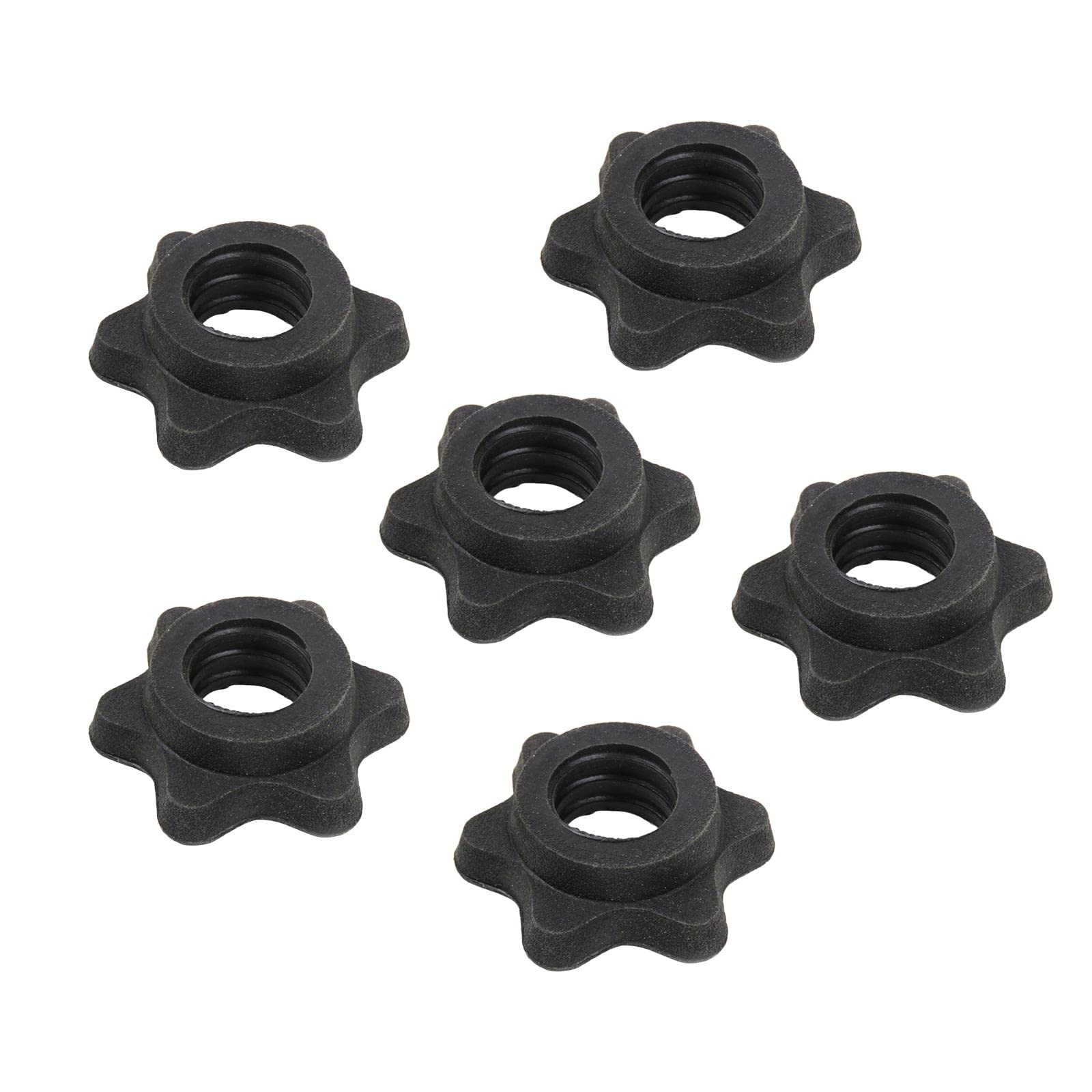 Generic Lock Stainless Professional Locking Weight Clips for Bars Strength Weight Lifting Collar Clips Barbell Bar for Workout Fitness (fixing nut 6Pcs), Medium