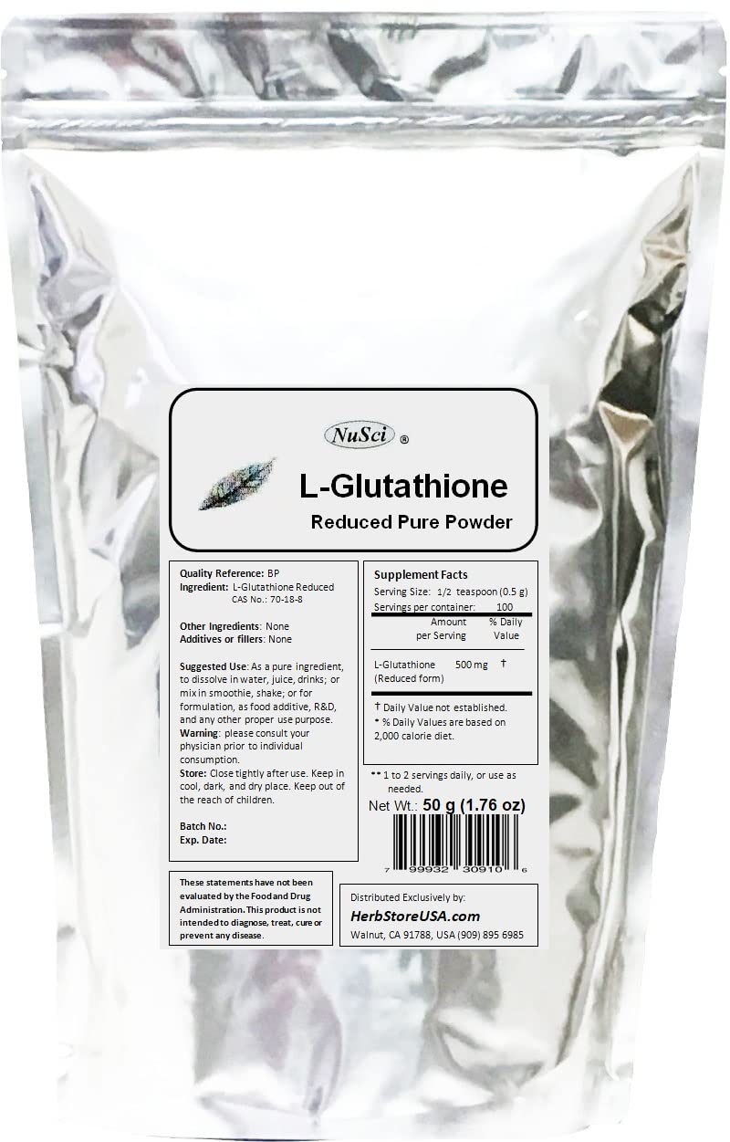 Amazon.com: NuSci L-Glutathione Reduced Powder Powerful Antioxidant Immune Support (50 Grams (1.76 oz)) : Health & Household Amazon.com: NuSci L-Glutathione Reduced Powder Powerful Antioxidant Immune Support (50 Grams (1.76 oz)) : Health & Household